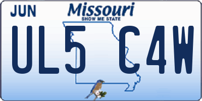 MO license plate UL5C4W