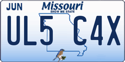 MO license plate UL5C4X