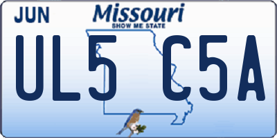 MO license plate UL5C5A