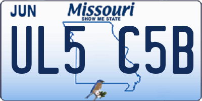 MO license plate UL5C5B