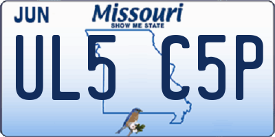 MO license plate UL5C5P