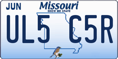 MO license plate UL5C5R