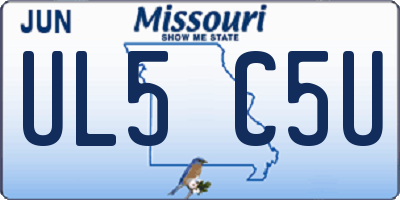 MO license plate UL5C5U