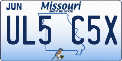 MO license plate UL5C5X