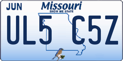 MO license plate UL5C5Z