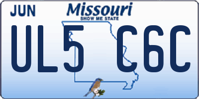 MO license plate UL5C6C