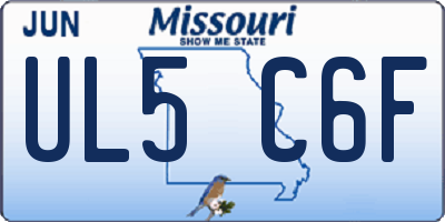 MO license plate UL5C6F