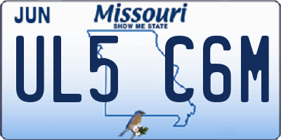 MO license plate UL5C6M