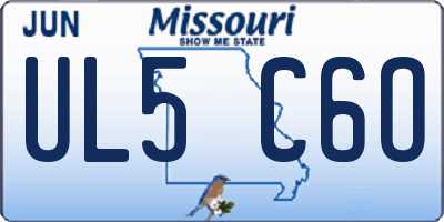 MO license plate UL5C6O