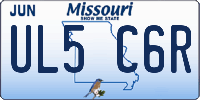 MO license plate UL5C6R