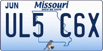 MO license plate UL5C6X