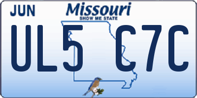 MO license plate UL5C7C
