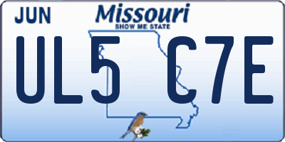 MO license plate UL5C7E