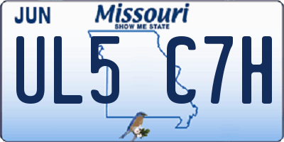 MO license plate UL5C7H
