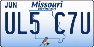 MO license plate UL5C7U