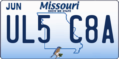 MO license plate UL5C8A