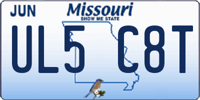 MO license plate UL5C8T