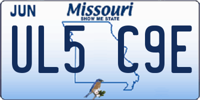 MO license plate UL5C9E