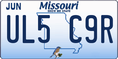 MO license plate UL5C9R