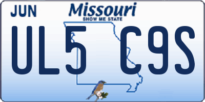 MO license plate UL5C9S