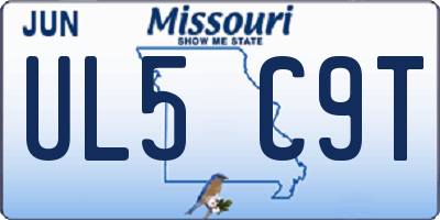 MO license plate UL5C9T