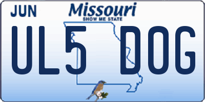 MO license plate UL5D0G