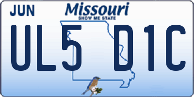MO license plate UL5D1C