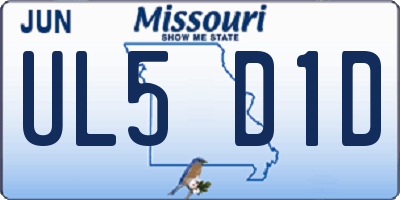 MO license plate UL5D1D