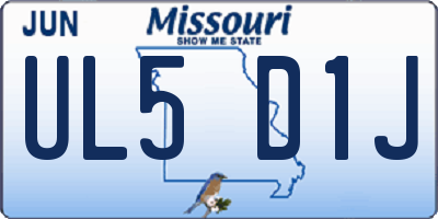 MO license plate UL5D1J