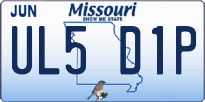 MO license plate UL5D1P