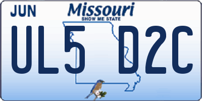 MO license plate UL5D2C