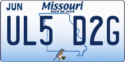 MO license plate UL5D2G