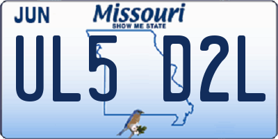 MO license plate UL5D2L