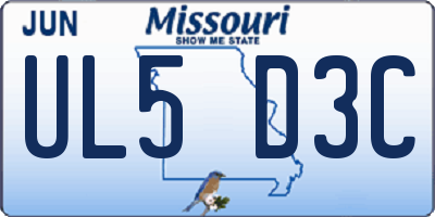 MO license plate UL5D3C