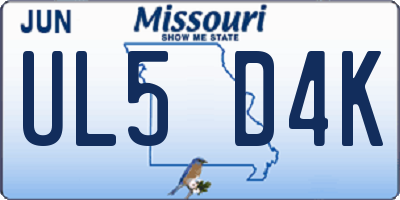 MO license plate UL5D4K
