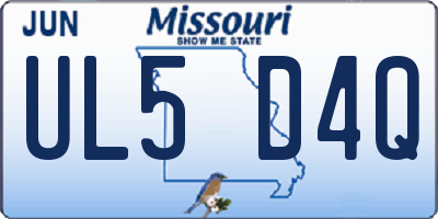 MO license plate UL5D4Q