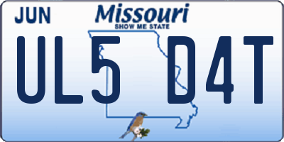 MO license plate UL5D4T