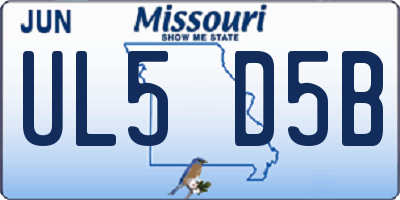 MO license plate UL5D5B