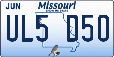 MO license plate UL5D5O