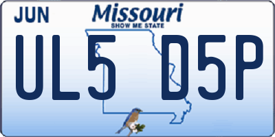 MO license plate UL5D5P
