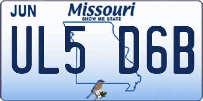 MO license plate UL5D6B