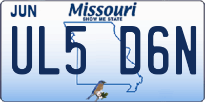 MO license plate UL5D6N