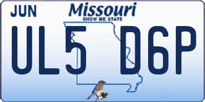 MO license plate UL5D6P