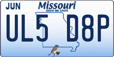 MO license plate UL5D8P