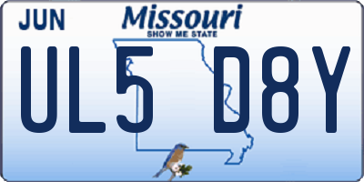 MO license plate UL5D8Y