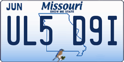 MO license plate UL5D9I