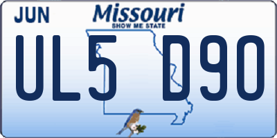 MO license plate UL5D9O