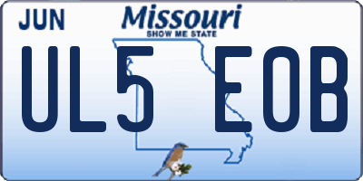 MO license plate UL5E0B