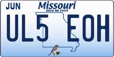 MO license plate UL5E0H
