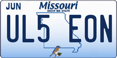 MO license plate UL5E0N